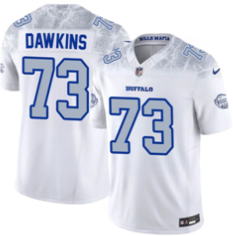 Men Buffalo Bills 73 Dawkins Nike White 2025 Rivalries Collection Limited NFL Jersey